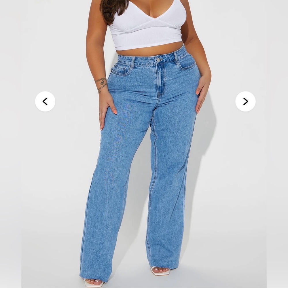 Winona 90's Wide Leg Jeans - Medium Blue Wash size 15